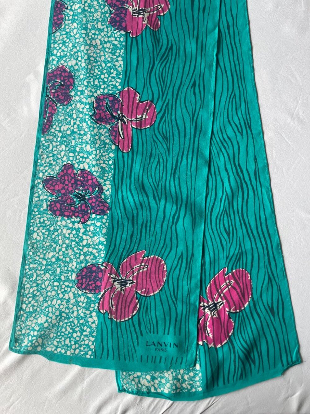 Vintage Lanvin Floral Silk Scarf